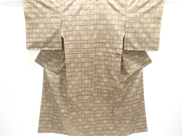JAPANESE KIMONO / TSUMUGI / WOVEN LITTLE GRID
